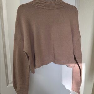 Women's Cropped Tan Sweater